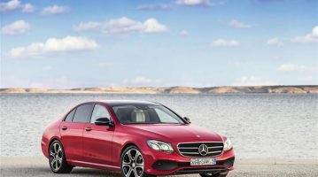 2017 Mercedes-Benz E-Class overlooking waterfront